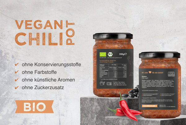 BIO CHILI POT VEGAN  - für deine Esstage - 6x Chili Pot Vegan