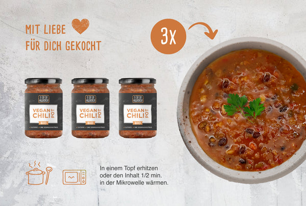 BIO CHILI POT VEGAN  - für deine Esstage - 6x Chili Pot Vegan